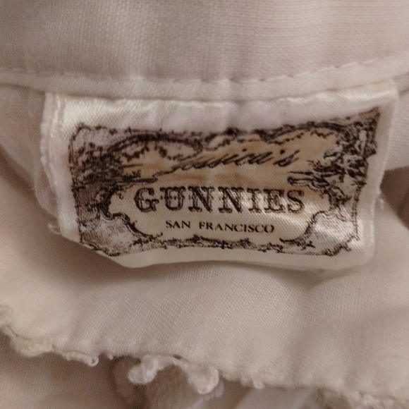 GUNNIES San Francisco Blouse Cream Off White Button Up Lace Ribbon High Collar - Picture 4 of 14